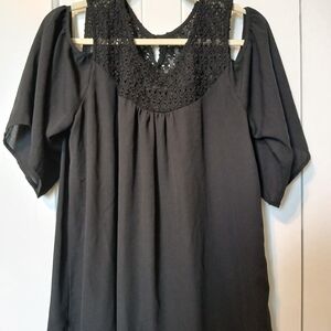 Elegant Black Lace Women's Blouse
